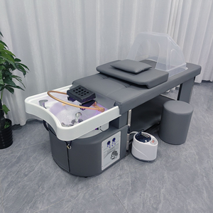 Mesa profesional de lavado de cabello con masaje, lavacabezas tipo cama para spa, con calefacción y vaporizador de agua para la cabeza - Product Image 1
