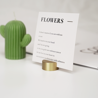 Porte-cartes BECORA en laiton satiné mat contemporain et durable avec logo personnalisé, formes et tailles multiples pour bureaux, hôtels, magasins
