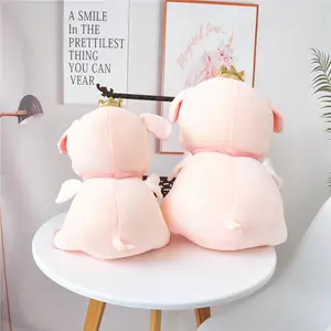 2021卸売ぬいぐるみカスタムかわいいピンクかわいい大きな豚クラウンぬいぐるみ枕