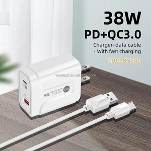 Caricatore USB Type C a 2 Porte da 38W, Caricatore Rapido con <span class=keywords><strong>Adattatore</strong></span> EU/US/UK per Telefoni Xiaomi, Samsung, Huawei - Product Image 3