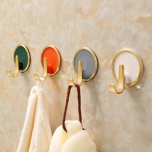 Light Luxury ABS Round Adhesive Hook Strong Bearing Punch-Free Bathroom Wall Towel <b>Clothes</b> Hook - Product Image 5