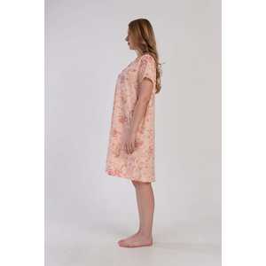 Camisón de Manga Corta para Mujer Ompah, Ropa de Dormir Clásica con Estampado Floral, Color Rosa Suave, Ompahodes - Product Image 4