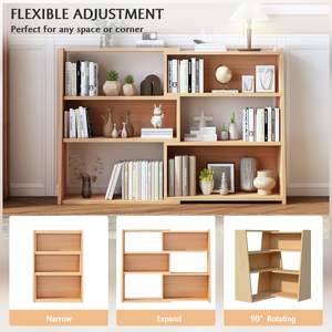 Estantería extensible de madera de bambú JQ, <span class=keywords><strong>escalera</strong></span> de 3 niveles, estantería corta baja para espacios pequeños o esquinas - Product Image 3