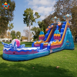 Glissade gonflable à double voie pour crème glacée en PVC commercial de 20 pieds pour l'été - la glissade aquatique pour le plaisir - Product Image 2