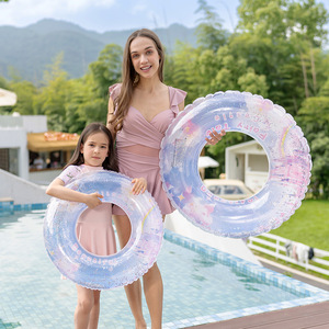 Flotador Inflable Xiaolu con Diseño <span class=keywords><strong>de</strong></span> <span class=keywords><strong>Castillo</strong></span> <span class=keywords><strong>de</strong></span> Lentejuelas, para Adultos, Unisex, para Piscina o Parque Acuático, PVC <span class=keywords><strong>de</strong></span> 0.18mm - Product Image 1