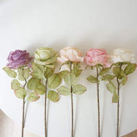 Rose artificielle en soie, toucher réel, faite à la main, tige unique, moderne, en promotion, bouquet de fleurs pour mariage, Pâques, fête, décoration intérieure
