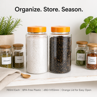 Pot à épices portable en plastique PET pour le stockage du sel, du poivre et des herbes sèches