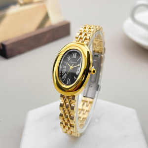 Reloj de Mujer SUNLIFEX con Correa de Acero Ovalada, Estilo Lujoso, Retro Romano, Nuevo y Exquisito Reloj de Mujer Dorado - Product Image 4