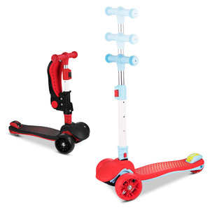 Trottinette à pédales pour enfants de 3 à 12 ans, hauteur réglable, options de couleurs rouge, bleu, noir - Product Image 1