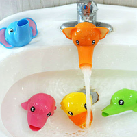 Rallonge de robinet éléphant bleu dessin animé 1 pièces rallonge de poignée d'évier en Silicone sûr pour les tout-petits Solution de lavage des mains amusante