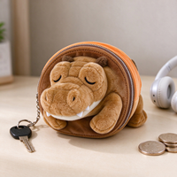 Porte-clés personnalisé en peluche, porte-monnaie en forme de crocodile, pochette zippée, mini portefeuille, design animal adorable pour cadeau d'anniversaire ou de Noël