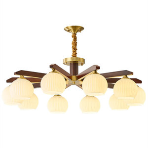 Lámpara de Techo Redonda de Estilo Vintage, Completamente en Cobre, con Múltiples Cabezales LED, para Sala de Estar, Zhongshan - Product Image 4