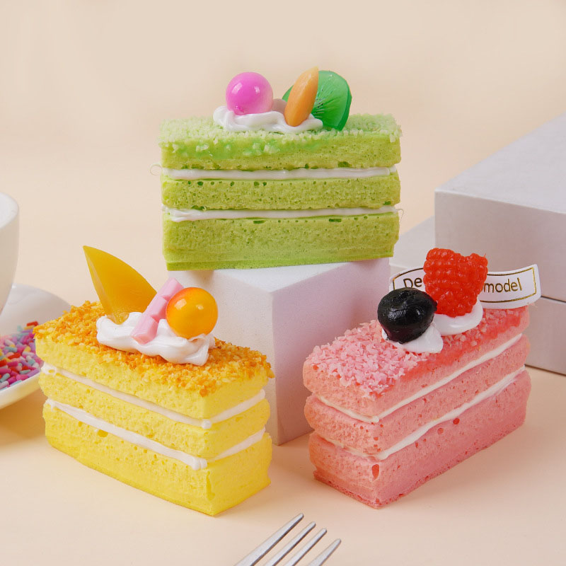 2025 PU Mousse Cake Squishy Toy - Fast Rebound Stress Relief Model for Bakery Window Displays & Kids Fidget Play, Soft Touch