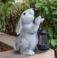 Harzfigur Yutu mit Laterne, handbemalt, warmes Licht-Design, Outdoor-Geschäftsgeschenk für Feiertagsdekoration