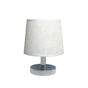 <span class=keywords><strong>Venta</strong></span> directa de fábrica de Casa cromo blanco básico, Interruptor táctil Simple lámpara de mesa con pantalla de tela - Product Image 1