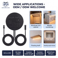 Interrupteurs tactiles intelligents 12V/24V 5A avec variateur d'intensité pour le contrôle de l'éclairage domestique, les meubles de bureau et les armoires de cuisine