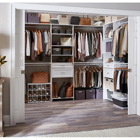 Prima 2025 ensemble de garde-robe de plain-pied modulaire moderne et minimaliste personnalisé avec planche en bois en aluminium et verre pour armoire de chambre à coucher