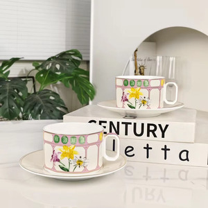 Taza de Café de Cerámica para la Hora del Té, Regalo de Boda para el Hogar u Oficina, Taza Redonda Duradera de Cerámica para Parejas, Juego de Taza y Plato - Product Image 5
