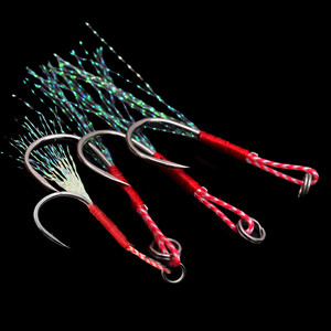 High Quality All Sizes High Carbon Steel Anti Corrosion Hard Fishhooks Jigging Hook fishing assist hooks