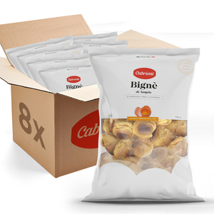 Venta al por mayor de Bignè de la marca italiana Cabrioni - Hojaldres vacíos para rellenar con dulces o salados, ideales para postres y aperitivos, 8 unidades x 200 gr. - Product Image 1