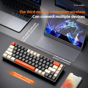 H68 E-Sports Teclado RGB Mecânico para Laptop Full <span class=keywords><strong>Key</strong></span> Hot Swap com Interruptor Vermelho Três Modo Laptop Gaming Teclados - Product Image 3