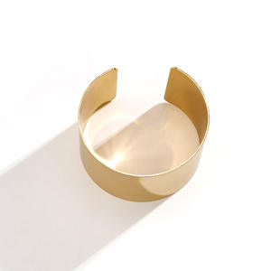 Fashion Trendy <b>Titanium</b> Stainless Steel Wide Metal Cuff Bracelet Hand Accessories - Product Image 6