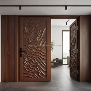 Portes doubles en teck massif haut <span class=keywords><strong>de</strong></span> gamme, modernes, pour intérieur et extérieur, hall, <span class=keywords><strong>salon</strong></span>, entrée, salle à manger, appartement, insonorisées - Product Image 1