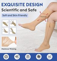 Chaussettes de compression OEM à fermeture éclair pour femmes et hommes-Bas de compression au mollet 15-21mmHg à bout ouvert