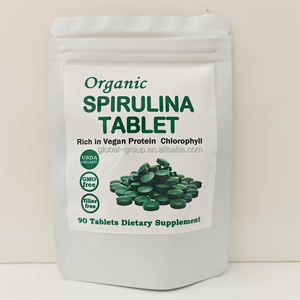 有機スピルリナ錠剤 最高の天然デトックス 生のビーガン スーパーフード 青緑藻 ビタミンとタンパク質が豊富なスピルリナ錠剤 - Product Image 1