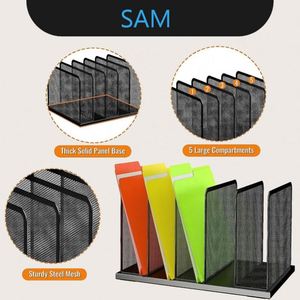 Organizador de Archivos de Escritorio Personalizado al Por Mayor al Precio Más Bajo, con 6 Compartimentos Verticales de Malla para Clasificar y Guardar Documentos - Product Image 6