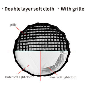 Difusor de luz tipo Beauty Dish plateado plegable de 60 cm con montura Bowens, de fácil montaje y desmontaje rápido. - Product Image 3