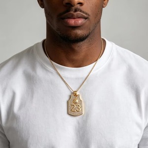 Pendentif Maillot de Football en Acier Inoxydable Plaqué Or 18K, Breloque Tendance Unisexe pour Fans, Collier Sportif - Product Image 5