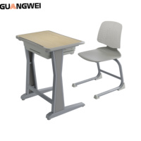 Table d'étude en acier et bois de bonne qualité GUANGWEI, mobilier scolaire pour lycée, bureau et chaise pour étudiants