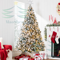 Sapin de Noël floqué en PVC, artificiel, pré-éclairé, en PE, pour intérieur et extérieur, vente en gros, personnalisable, OEM