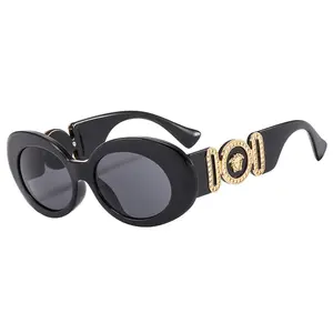 2023 Hot Fashion Designer glasses Custom Logo Trendy Luxury Women Sun Glasses Mens oval Sunglasses
