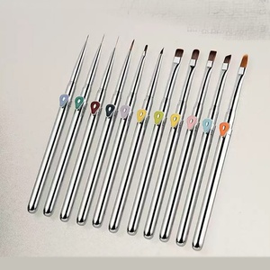 Hot Selling High Quality Metal Silver Nail <b>Brush</b> Set Professional Manicurist Special Custom Logo Professional Manicurist Special - Product Image 1
