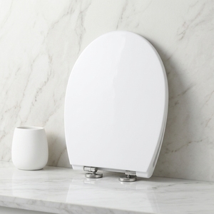Couvre-siège de toilette <span class=keywords><strong>universel</strong></span> à fermeture douce à dégagement rapide en matériau PP de haute qualité avec un <span class=keywords><strong>bouton</strong></span> <span class=keywords><strong>poussoir</strong></span> - Product Image 1