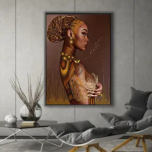 सुंदर अफ्रीकी महिला दीवार कला कैनवास पोस्टर और प्रिंट कला लड़कियों रंगीन कैनवास चित्रों पर दीवार चित्र कमरे घर सजावट