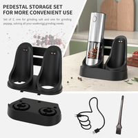 Ensemble moulin à sel et à poivre électrique rechargeable 2026, grande capacité 190 ml, avec base et poignée