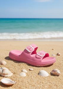 Sandali Eva a Doppia Cinghia Comodi Estivi 23 con Punta Aperta, Colore Solido e Design con Fibbia, Scarpe Casual - Product Image 2