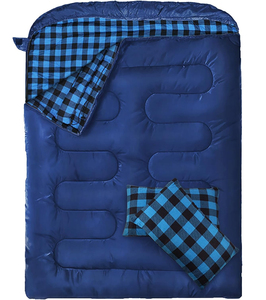 <span class=keywords><strong>Sac</strong></span> <span class=keywords><strong>de</strong></span> <span class=keywords><strong>couchage</strong></span> <span class=keywords><strong>double</strong></span> adulte avec flanelle et 2 oreillers, <span class=keywords><strong>grand</strong></span> tapis <span class=keywords><strong>de</strong></span> <span class=keywords><strong>couchage</strong></span> camping pour 2 personnes, adapté au temps <span class=keywords><strong>froid</strong></span> - Product Image 2