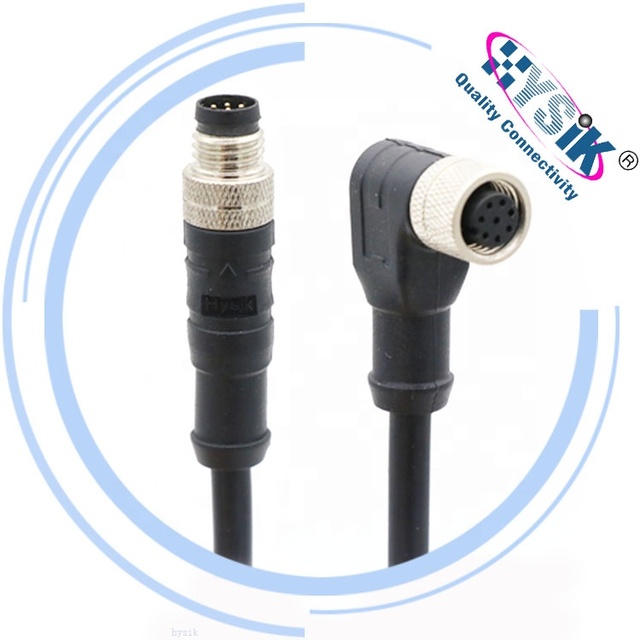 Ebike Motor Waterproof Cable M8 Single/Double 3 4 5 6 8 Pin Straight/Right Angled Connector M8 Circular Connector