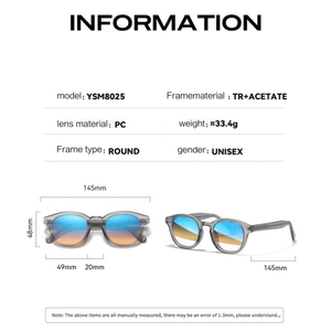 <span class=keywords><strong>Occhiali</strong></span> <span class=keywords><strong>da</strong></span> <span class=keywords><strong>Sole</strong></span> <span class=keywords><strong>Rotondi</strong></span> alla Moda con Montatura TR90 Sunray, Lenti Colorate, Designer, Protezione UV400, Polarizzati, <span class=keywords><strong>da</strong></span> <span class=keywords><strong>Donna</strong></span> e Uomo 2026 - Product Image 4