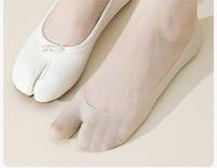 Chaussettes Tabi ultra-fines invisibles en soie glacée pour femmes, à bout fendu, antidérapantes, personnalisables en gros avec faible MOQ