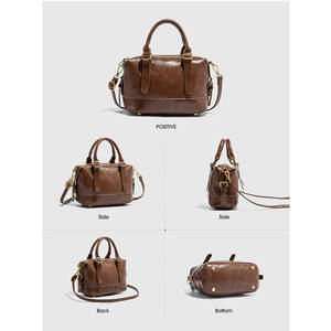 New Arrival High-End Women's <b>Soft</b> Boston <b>Bag</b> Simple Fashionable <b>Crossbody</b> Handbag Zipper Closure Casual Tote Waterproof 20-35L - Product Image 5