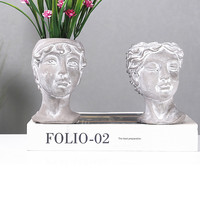 Pots en ciment faits à la main, design moderne, finition sculptée à la main, vente en gros pour jardin, maison et bureau