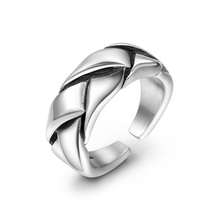 Stainless Steel Woven <b>Ring</b> <b>Adjustable</b> Opening Men's Fashion Jewelry SA1072 - Product Image 1