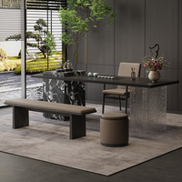 Table basse rectangulaire moderne de luxe avec service à thé chinois Kung Fu pour la maison, le bureau, la salle de réception ou le salon