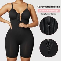 Bodysuit tanpa lengan, tanpa jahitan, pelangsing, kompresi, pembentuk tubuh, pakaian pembentuk tubuh untuk wanita
