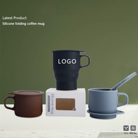 Mug à café pliable en silicone de qualité alimentaire, portable, réutilisable, pliable pour les voyages en plein air, le camping